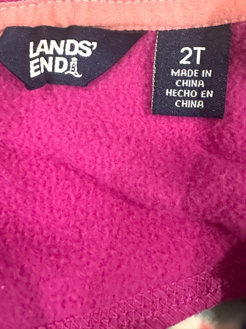 Land’s End Girl’s Floral Fleece Zip Front Hoodie - Picture 5 of 7